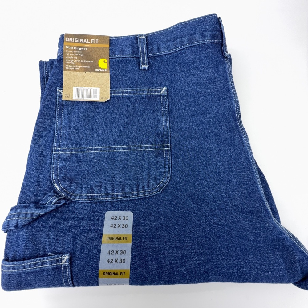 Carhartt Original Fit Work Dungaree Jeans Mens 42x30 B13 DST Darkstone NWT NOS